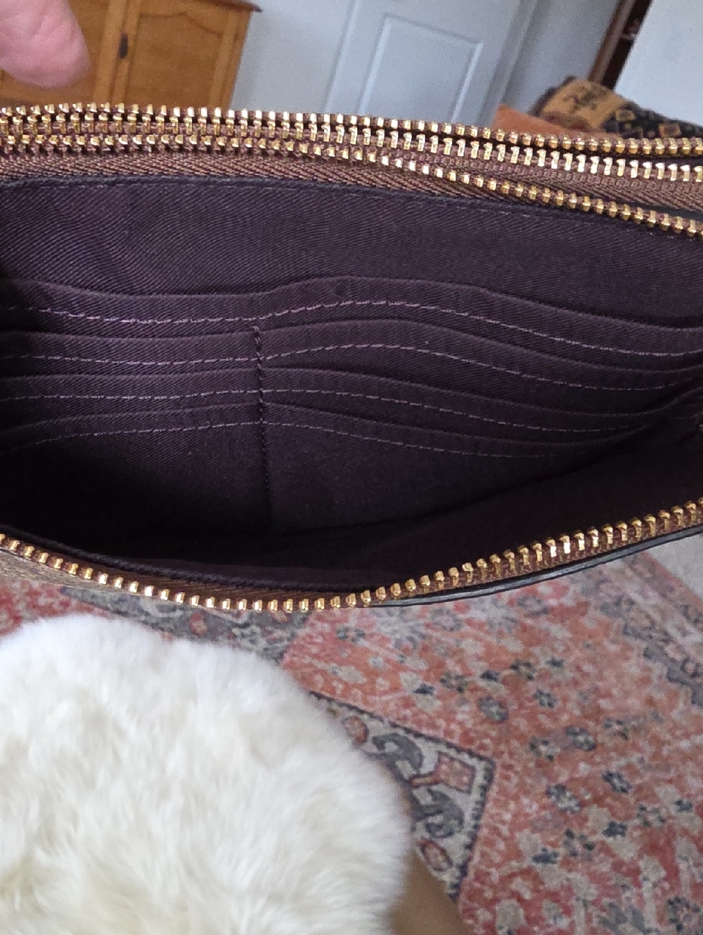 Pretty Coach Double Zip Buttetfly Signature Wristlet Wallet ๐ฉท๐ฆ๐ฎ๐ค - Picture 10 of 16